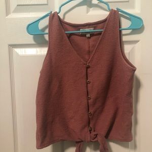 madewell coral crop top